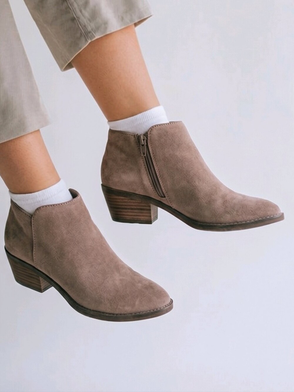 Lucky Brand Tan Suede Ankle Booties